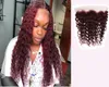 Pacotes de Ombre Deep Wave com fechamento 99Jburgundy Ombre Brasileiro Bundles Humanos com cabelo frontal 13x4 e envie 4871695