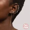 Pendientes Geometría Roxi Cristales de perforación falsa Pendientes para mujeres Pendientes inusuales Stud 925 Joyas de orejas de plata esterlina