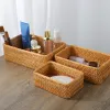 Baskets LuanQI High Quality Rattan Storage Basket Home Fruit Bread Snack Picnic Basket Cosmetic Clothes Organizer Desktop Storage Box