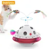 Toys Electric Automatic Rotating Cat Toy with Roller Tracks Ball Butterfly Feather Fun Cat Toy Exercise Interactive Teaser Kitten Toy