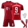 2122 Bayern Red No. 9 Levan Jersey Set Shirt 25 Muller 17 Mane