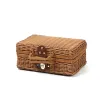 Bins Woven Rattan Suitcase with Hand Gift Box Rattan Cosmetic Storage Box Wicker Rattan Picnic Laundry Baskets Home Storage Baskets