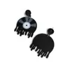 Charme neu schwarz geschmolzene DJ Vinyl -Rekord Acryl -Drop -Ohrringe für Frauen Hip Hop CD Tape Scheibe Dangle Ohrring Personalisierte Schmuck Geschenke Y240423
