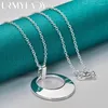 Pendants URMYLADY 925 Sterling Silver Hollow Round 16-30 Inch Pendant Necklace For Women Wedding Engagement Gift Jewelry