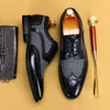 Dress Shoes Vintage Fashion Men Pointed Toe Faux Leather Footwear Solid Color Casual Comfortable Business Office Wedding 2024