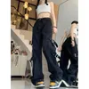 Damesjeans Deeptown Y2K 90S Vintage Streetwear Cargo Woman Harajuku Grunge Wide denim broek Hippie Koreaanse mode broek Acubi Cool