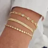 Strängar 2023 Ny bohemisk handgjorda pärlblomma Multiskikt färgade konstgjorda pärlor armband vintage för kvinnor mode bröllop smycken