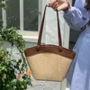 Bolsas de hombro Mujer embrague de cesta trenzada Bolsa de manguero superior Paja de verano Pasteles de verano Totas de comprador Femenino