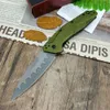 Buiten Pocket Flipper Tactical Folding Knife 3 "CPM-D2 Plain Blade, Olive Aluminium Hendle Camping Hunting Knives EDC Tool