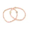 Brins en verre perles bracelets ensemble pour les femmes coeur pave en verre pierres à moitié rose amour charmes mignons brins