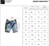 Mens Denim Shorts With Holes Washed Korean Style Straight Quarter Patch Casual Jeans 240410