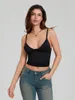 Women's Tanks Women Sexy Going Out Tops Plunge V Neck Spaghetti Strap Cami Shirt Y2k Sleeveless Ruched Basic Crop Tank Top