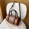 Sac Barrel Type PU Le cuir crossbody luxe pour les femmes 2024 Travel Fashion Fashion Simple Messenger Messenger