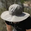 Accessoires 12 cm Rand wasserdichte Eimer Hut für Männer Sommer UV Schutz Sonnenhut Outdoor Wanderfischerei Cap Fashion Panama Unisex Hut