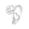 Bande Anello in acciaio inossidabile Trend Cartoon Dog Paw Paw Symbol Coppia di moda Anelli regolabili per donne Regali per feste di matrimonio