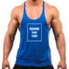 Herrtankstoppar tryckt avslappnad sport T-shirt ärmlös Anpassa träning Fitness Summer Gym Vest Outdoor Quick Torkkläder