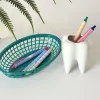Huvuden 1pc tandformad tandborste hållare bordsskiva keramisk blomkruka penna hållare skrivbord pennstativ arrangör tandvård tandläkare gåvor