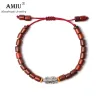 Strands AMIU Handmade Tibetan Prayer Wheel Bead Bracelet Tibetan Buddhist Mantra Sign Charm Natural Sanders Wood Mala Beads Bracelet