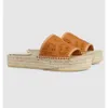 2024S/S varumärke Kvinnor Interlocking-G Espadrille Sandals Shoes Cord Slide Flats Platform Gummi Bottom Toppare Daily Lady Walking EU35-42