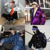 Мужчина Лаппстер уличная одежда хип -хоп синий зимние пузырьковые курткива