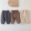 Pantolon gündelik bebek broek dieptepunt broek geribbelde elastische gestreepte broek efden kleur bebek kleding voor kinderen peuter jongens me