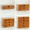 Drawers Retro Wooden Drawer Storage Box Office Desktop Storage Cabinet Drawer Type Jewelry Cosmetic Organizer Sundries Finishing Box