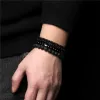 Stands Fashion Natural Stone Beads Men Bracelet multicouche Black Lava Onyx Perles charme Bracelet Bracelet Bracelet Femmes Bijoux Couples Couples