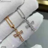 Fashion Luxury Blgarry Designer Necklace Cross Necklace S925 Sterling Silver Rose Gold Inlaid Diamond Collarbone Chain Jewelry with Logo and Gift Box