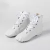 Sapatos de dança 2024 Botas de tornozelo de couro genuíno de couro para mulheres 7 COLORES SOFT JAZZ BALLET GYM WHITE