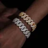 Fine Jewelry Hip Hop Men 20Mm Gold Plated Sterling Sier 3 Rows VVS Moissanite Diamond Cuban Link Bracelet