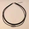 Halsband klassiska gotiska tatuering svart läder choker halsband för kvinnor pärlor pendell charm halsband boho smycken julklapp x0159