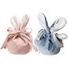 Storage Bags 5 Pieces Easter Gift Ear Velvet Drawstring Small With Cookie Candy