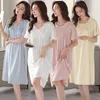 Женская одежда для сна 2024 Лето с коротким рукавом V-образным вырезом модальные ночные рубашки для женщин, корейская милая домашняя одежда ночной платье ночное платье дома ночное