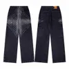 Designer Clothing Jeans Denim Mens Pants High Street Fashion Brand Light Luxury Wash Damaged Womens Wide Leg Loose Patchwork rock