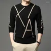 Herentruien 2024 Modemerk gebreide high -end designer Winter Wool Pullover Black Sweater voor man Cool Autum Casual Jumper Mens Clothing