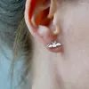 Stud Earrings Silver Halloween Series Small Animal Pet Bat Temperament Art Simple High-end 2024 Fashion Jewelry