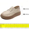 Casual Shoes Koznoy 4cm Women Platform Comfy Skate Boarding Chunky Sneakers Mixed Color Vulcanize Spring Genuine Leather Wedge Autumn