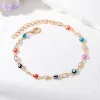 Strands Turkish Evil Eye Hamsa Hamsa Floro perline Bracciale Donne Boho Lucky Blue Eye Fatima Anklet Change Regolable Catena di matrimonio Gioielli da sposa