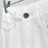 Classic high waisted wide leg white jeans year-round physical temperament