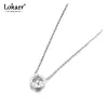 ネックレスLokaer Classic Round 2Ct Cubic Zirconia Pendant Necklace Jewelry Titanium Steel Chokers Necklace for Valentine day N18004