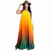 Casual Dresses LFRVZ 2024 Summer High-End Young Holiday Style Solid Halter Off Shoulder Chiffon Sexig Free Nature Women Long Loose Dress