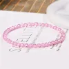 Strands Faceted Zircon Beads Bracelets For Women Men 4MM Crystal Tourmaline Pink Opal Stretch Bracelet Tiny Mini Bangles Fashion Jewelry