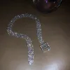 Kettingen mode volledige strass choker kettingen voor vrouwen bijoux glanzende zilveren kleur knop kettingen statement sieraden feest cadeau