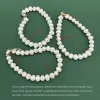 Strängar Elegant White Barock Freshwater Pearls Chain Armband Women Exquisite Advanced Design Personlighet Magnetiska spännsmycken N591