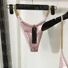 Moda yular mayolar kadınlar bölünmüş bikinis seti pembe siyah yastıklı set sutyen brifi plaj kravat büyüleyici takım elbise mayo ile banyo fhreu