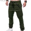 Damskie dżinsy sprężynowe i jesienne męskie spodnie cargo elastyczne kieszonki talii Modne męskie misy wygodne multi kieszeni spodni YQ240423