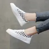 Casual Shoes 35-40 Frauen-Sneaker Fashion Woman Vulkanisierte Damen für Femme PU Leder Schnürung Plaid flacher Sportarten