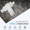 Drijft USB 3.2 OTG Flash Drive 64 GB Pendrive USB3.2 Gen 1 Type C Penaandrijving 512 GB USBC Memory Stick 128 GB Highspeed