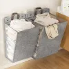 Cestas penduradas cestas de lavanderia roupas de grande capacidade bonecas de armazenamento de saco de espaços que salvam brinquedos organizadores do armário Storager para quarto de banheiro