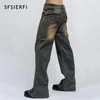Damesjeans sfsierfi 90s vintage lage taille straattrend los rechte dweil denim broek y2k Koreaanse mode baggy casual broek